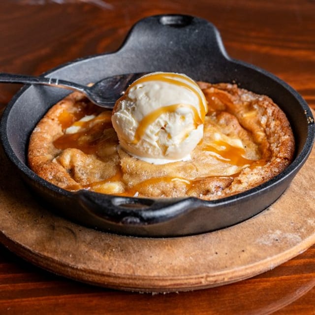 Salted Caramel Skillet Cookie.