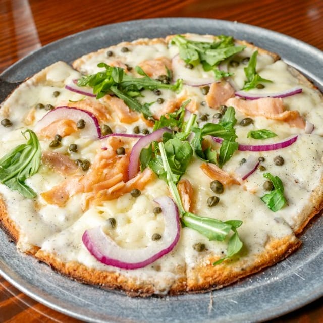 Smoked Salmon Pizza.
