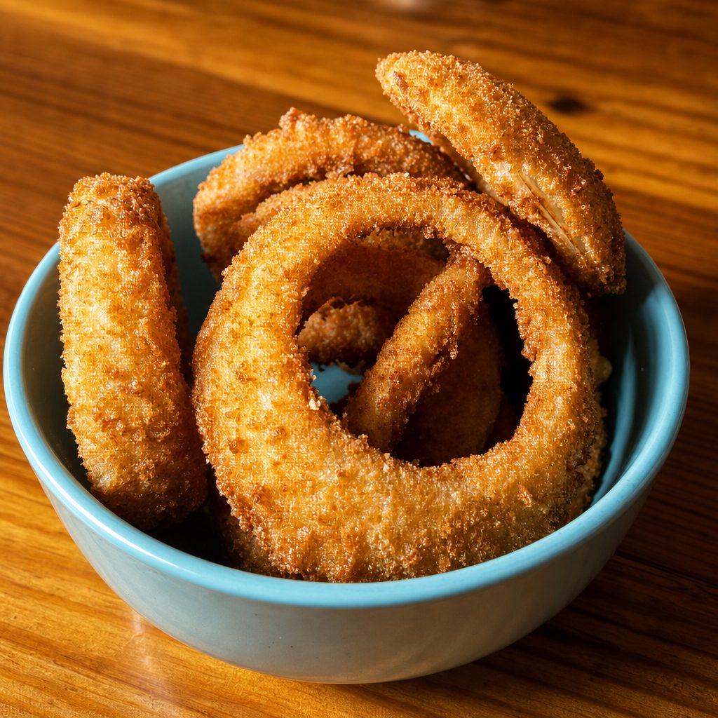 Beer-Battered Onion Rings.