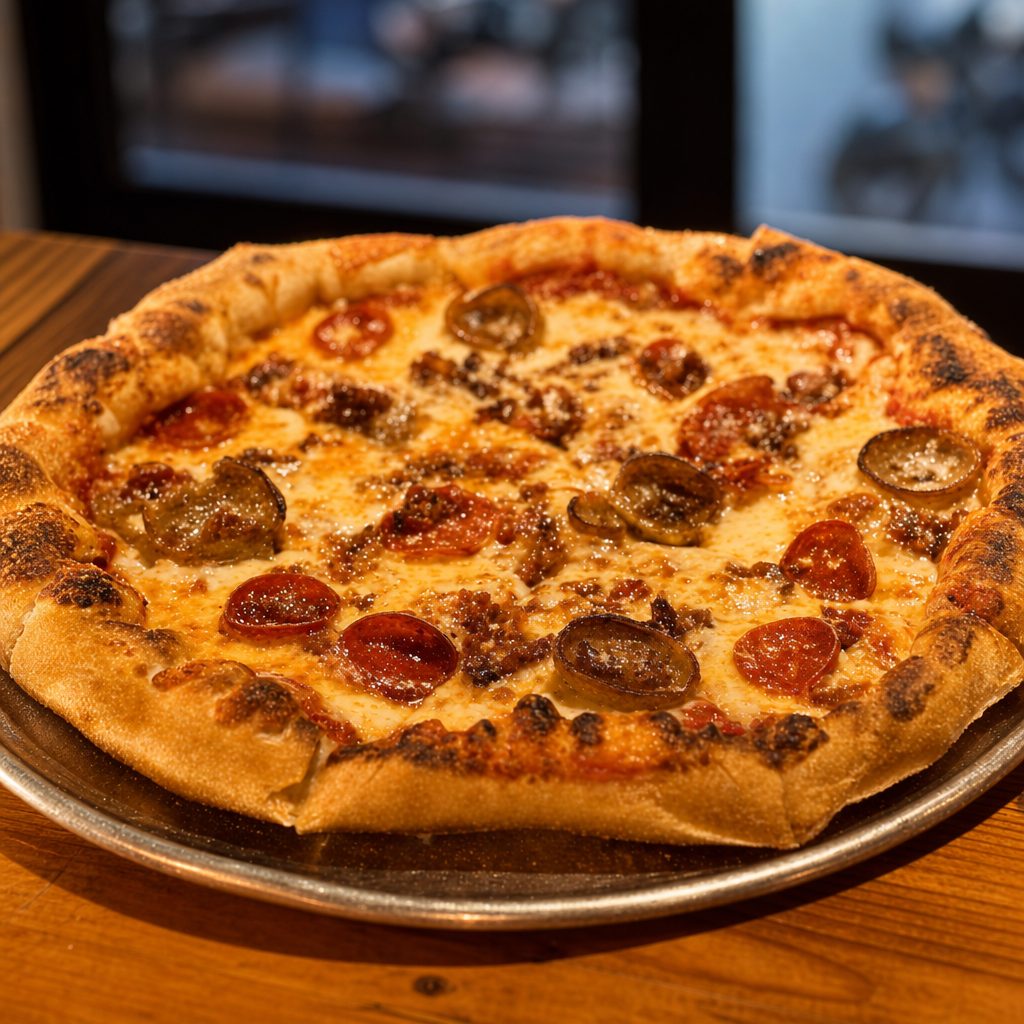 The Meats Pizza.
