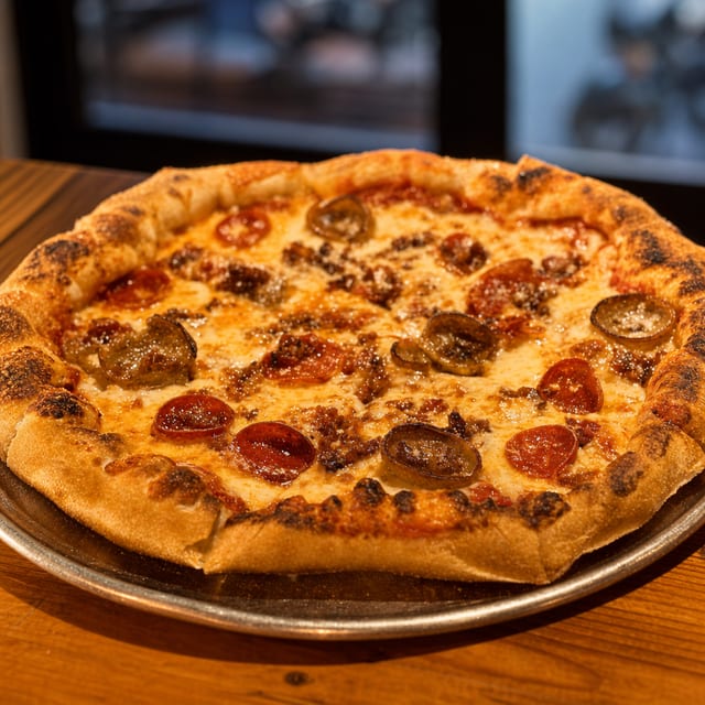 The Meats Pizza.